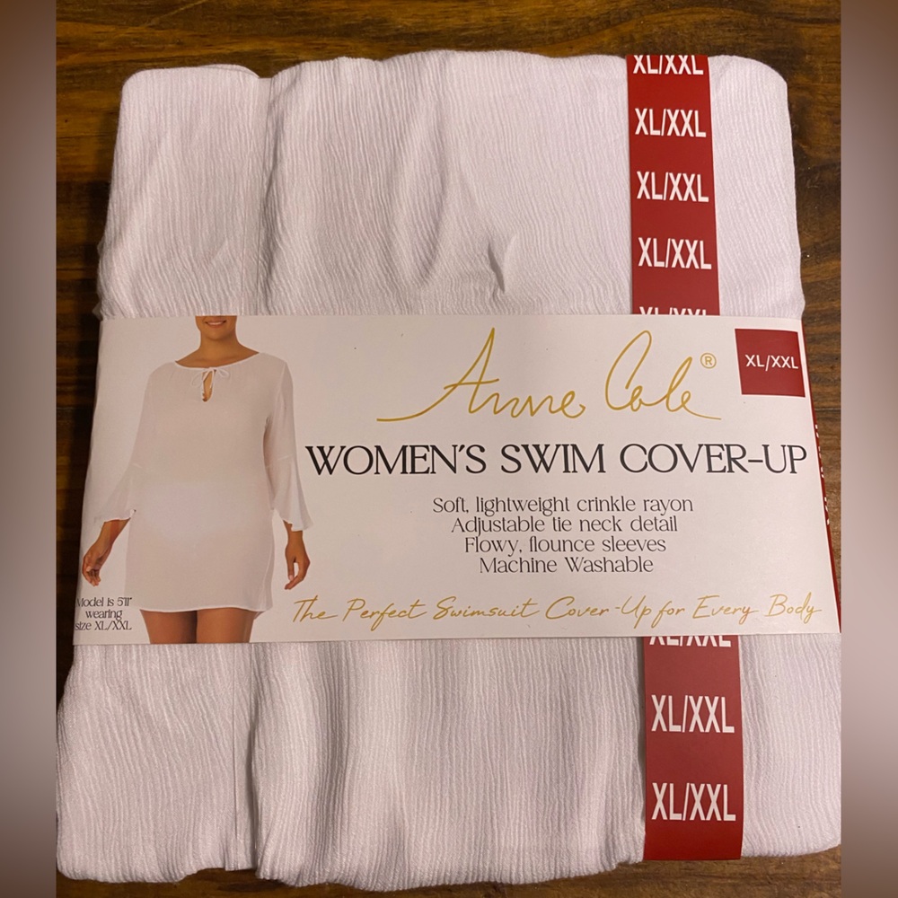 Anne Cole Women's Swim Cover-Up White (XL/XXL)